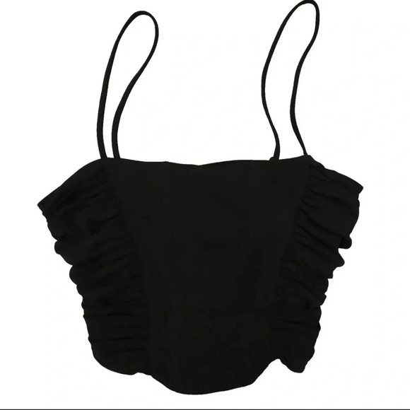 ZARA cropped corsetry inspired top size M casual party - Picture 2 of 3